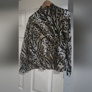 Animal print blouse size 8p